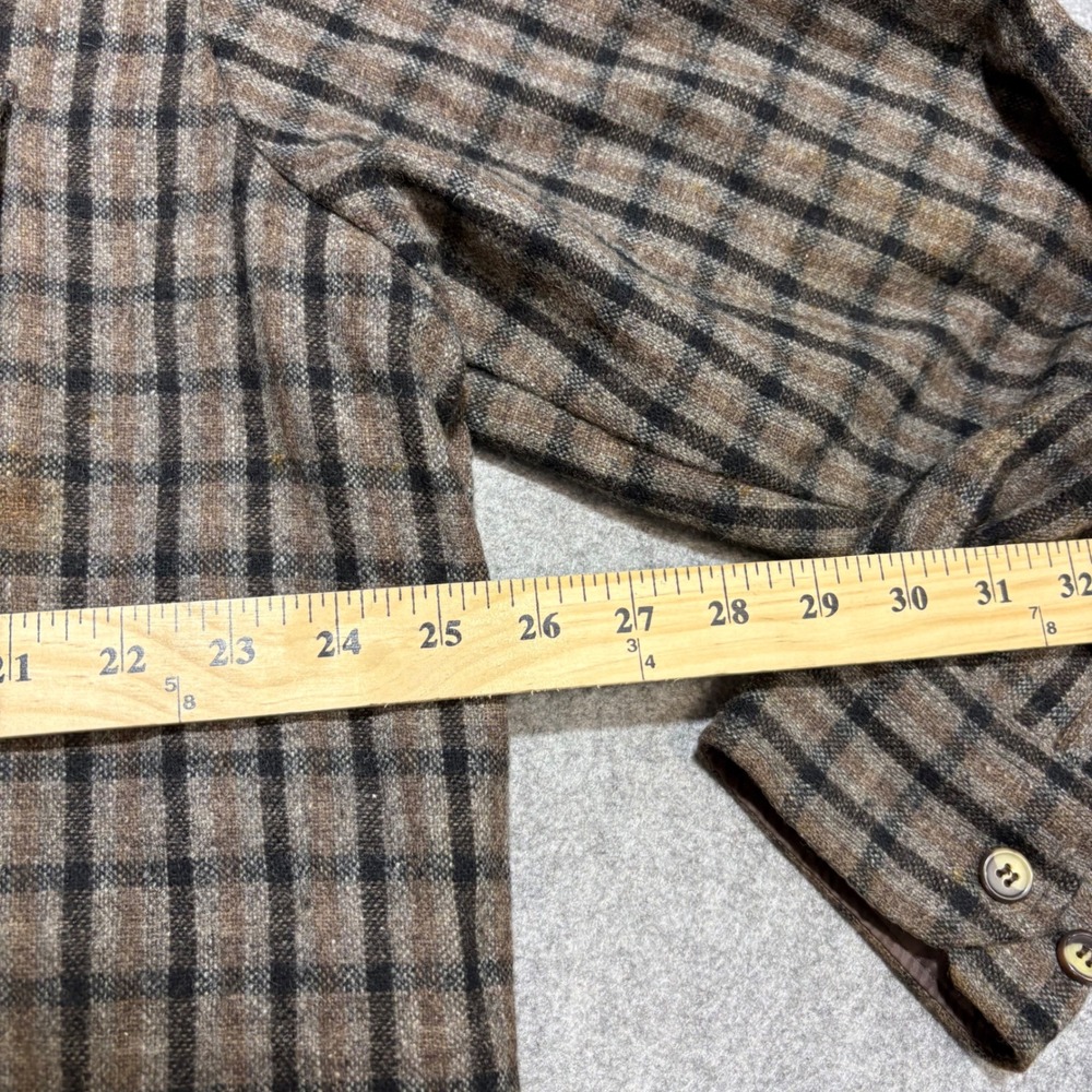 Briggs Quilted Lined Flannel Shirt Jacket Mens XL Brown Plaid Heavy Workwear - Picture 4 of 5